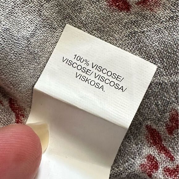 Lucky Brand Top Button Front Floral Gray Red Lightweight Womens Size Small - Picture 7 of 7